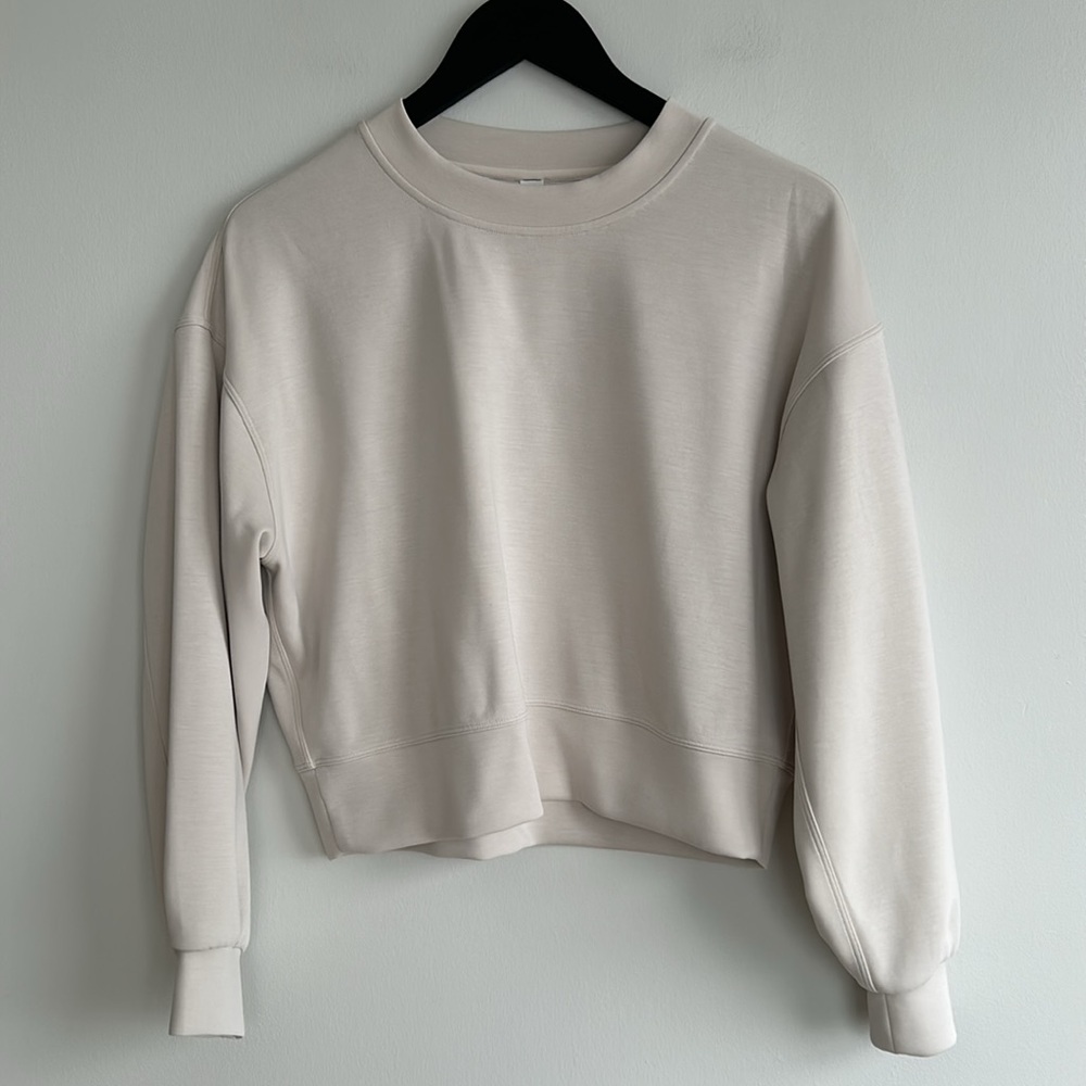 Softstreme Perfectly Oversized Cropped Crew In White Opal - Picture 4 of 7